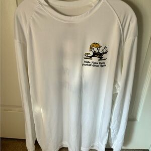 Notre Dame White Long Sleeve Make ND Football Great Again, L
